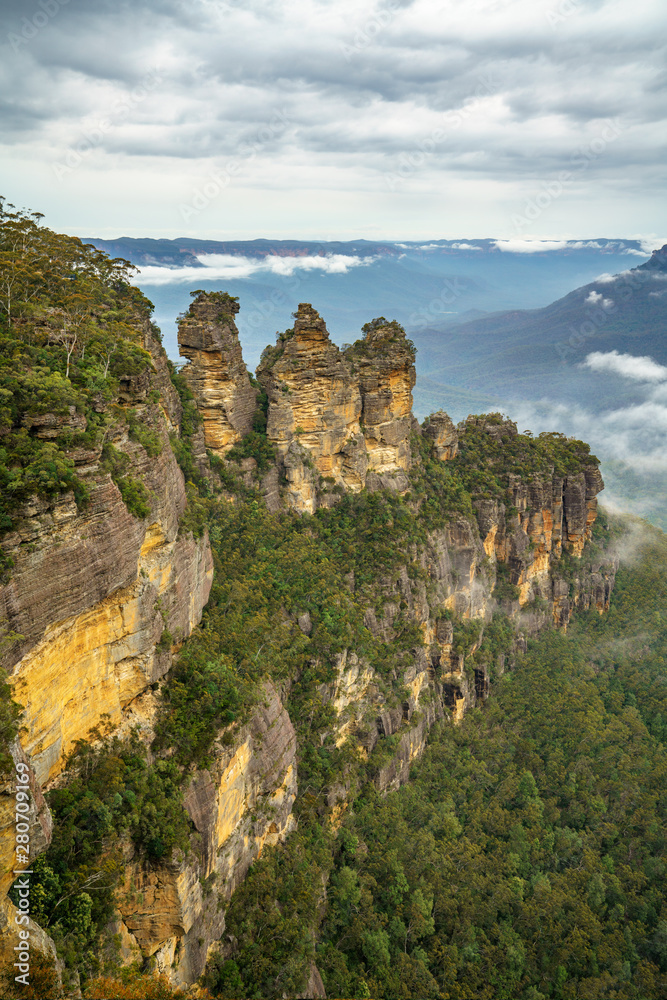 three sisters from echo point in the blue mountains national park, australia