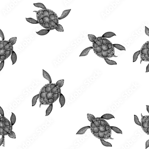 Beautiful turtle art water color background illustration
