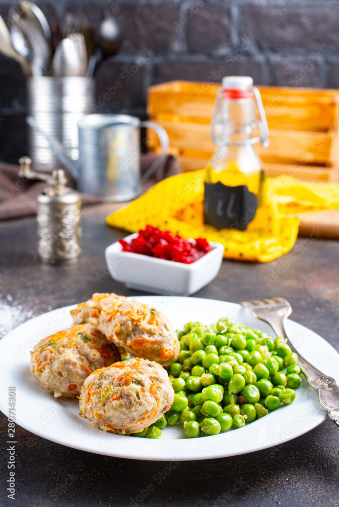 cutlets with peas cutlets with peas