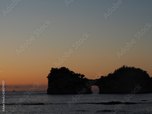 Engetsuto island after sunset  Japan