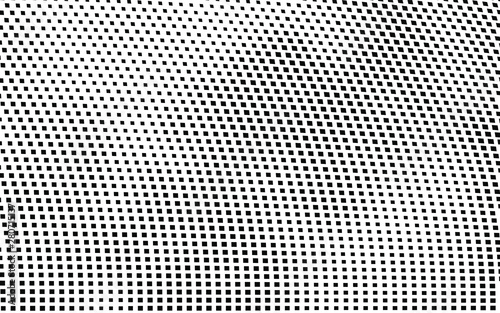 Abstract halftone monochrome. Chaotic wave of dots. Gradient texture black and white