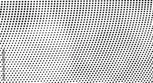 Abstract halftone monochrome. Chaotic wave of dots. Gradient texture black and white