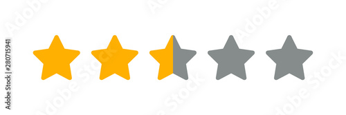 Two And A Half Star Rating Illustration Vector