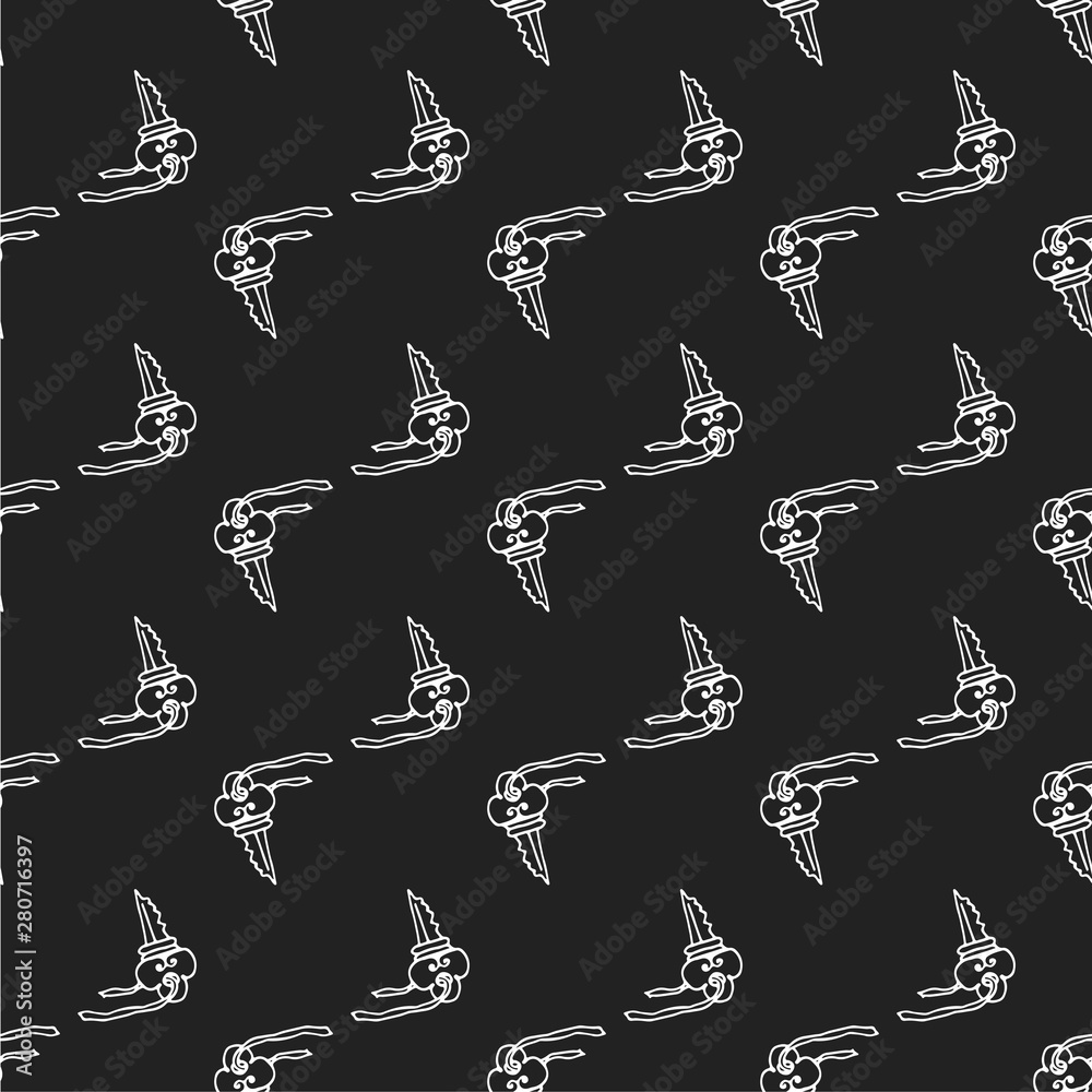 Fototapeta premium Keys white and black background texture, seamless pattern, vector