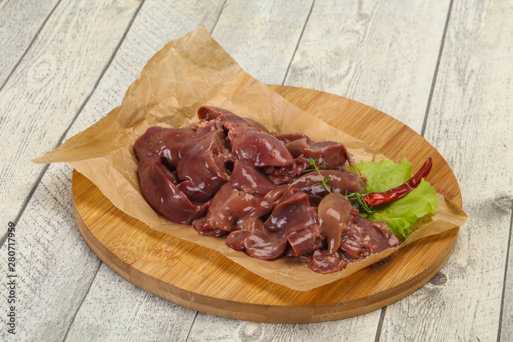Raw chicken liver ready for cooking Raw chicken liver ready for cooking
