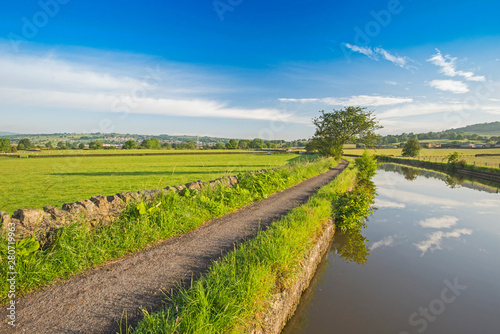 View of a British canal in rural setting