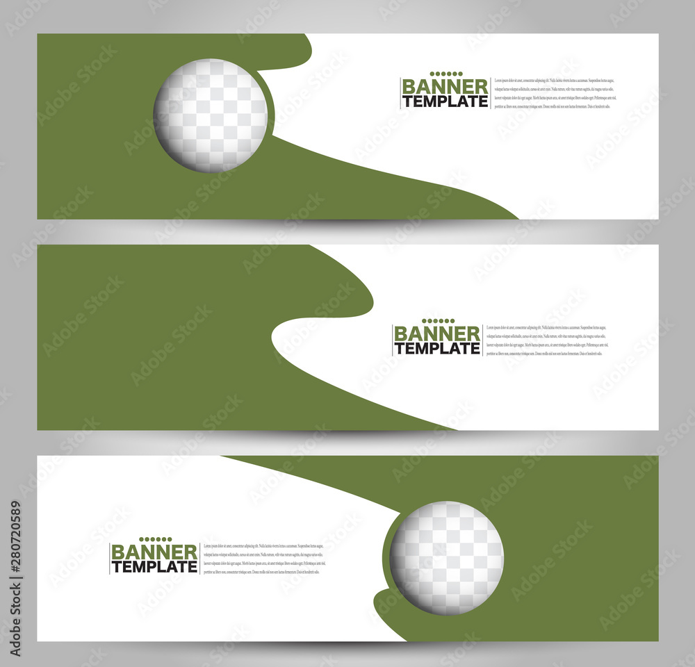 Banner template. Horizontal header. Abstract background for design, business, education, advertisement. Green color. Vector illustration. Banner template. Horizontal header. Abstract background for design, business, education, advertisement. Green color. Vector illustration.