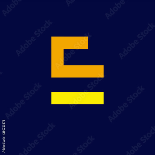 E initial letter logo icon