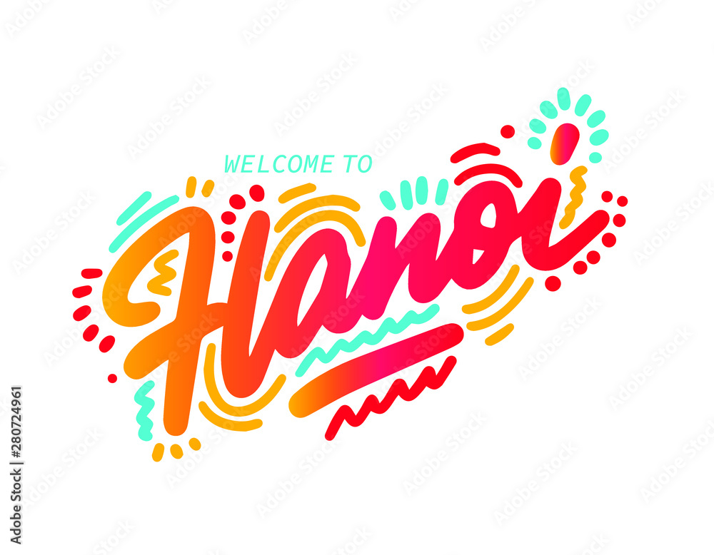 Hanoi city text design on withe background for typographic logo icon design Hanoi city text design on withe background for typographic logo icon design