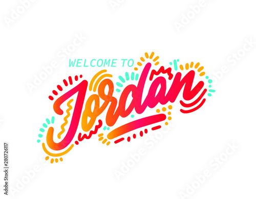 Jordan Word Text with Handwritten Font Vector Image Illustration Eps.