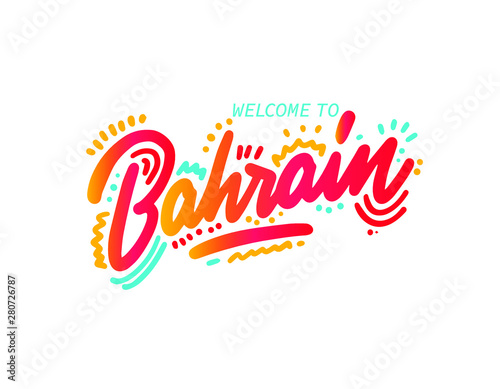 Bahrain country text suitable for a logo icon or typography design