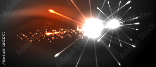 Colorful pyrotechnics show. Sky clouds. Black background. Festival celebration. Abstract fireworks dark sky night.