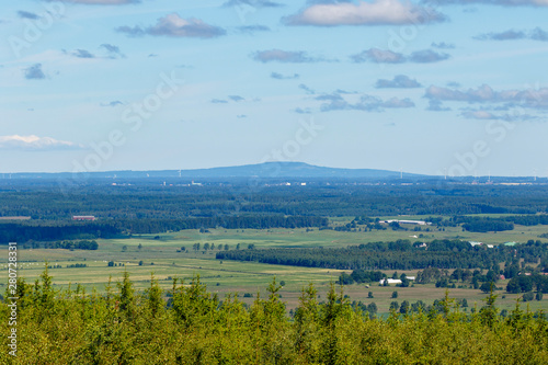 Landscape view with forests and fields