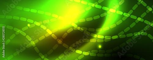 Shiny neon lines techno magic futuristic background, magic energy space light concept, abstract background wallpaper design