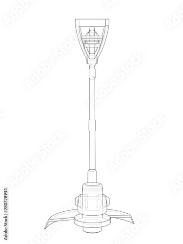 Outline trimmer grass cutter. Vector