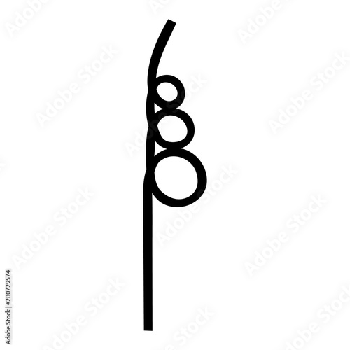 Cocktail straw icon, logo isolated on white background