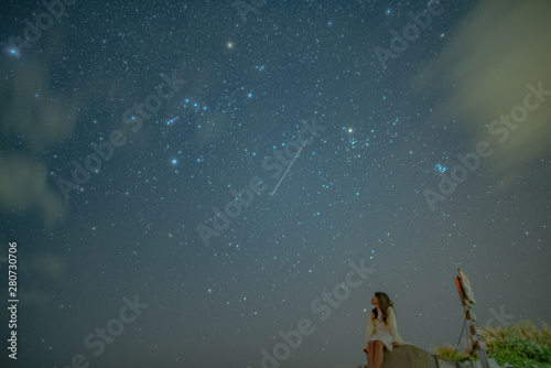 沖縄　宮古島　星空　星景写真　写真素材