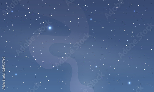Abstract blue night sky with smoke, vector art illustration.
