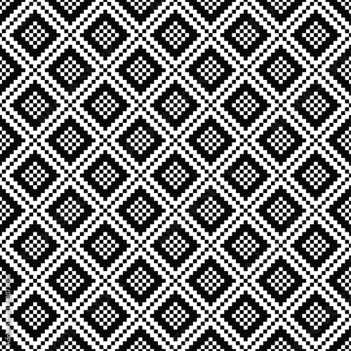 Abstract geometric background. Seamless pattern. Black and white texture.