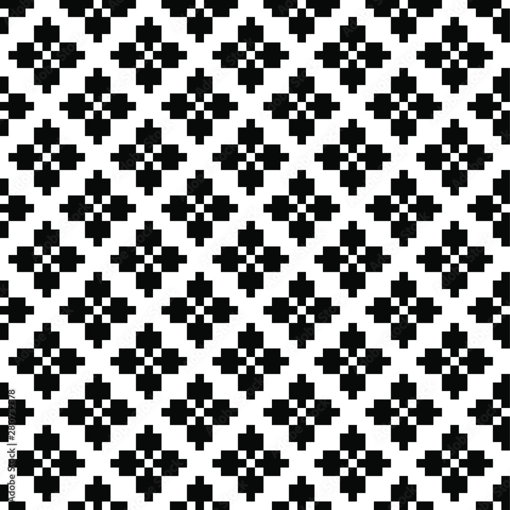 Seamless pattern with black flowers. Seamless pattern with black flowers.
