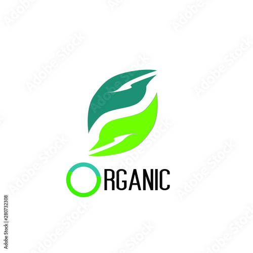 leaf logo icon for organic product