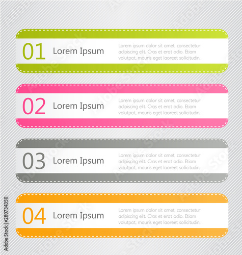 Business infographics tabs template for presentation, education, web design, banners, brochures, flyers. Vector illustration.