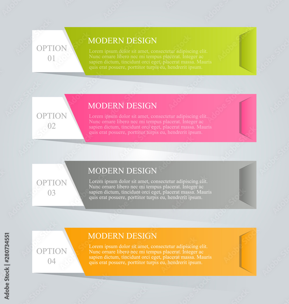 Business infographics tabs template for presentation, education, web design, banners, brochures, flyers. Vector illustration.