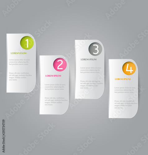 Infographic design template. Banner tabs for flyer presenation brochure book education business. Vector illustration.