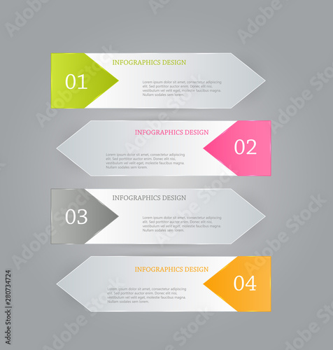 Infographic design template. Banner tabs for flyer presenation brochure book education business. Vector illustration. © Natalie Adams