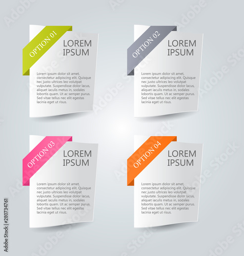 Infographic design template. Banner tabs for flyer presenation brochure book education business. Vector illustration.