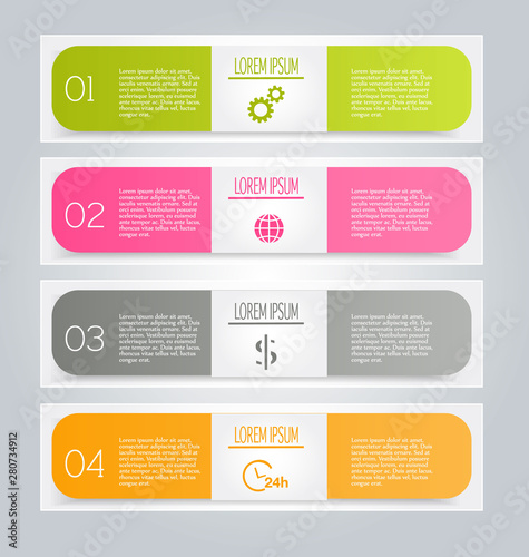 Business infographics tabs template for presentation, education, web design, banners, brochures, flyers. Vector illustration. © Natalie Adams