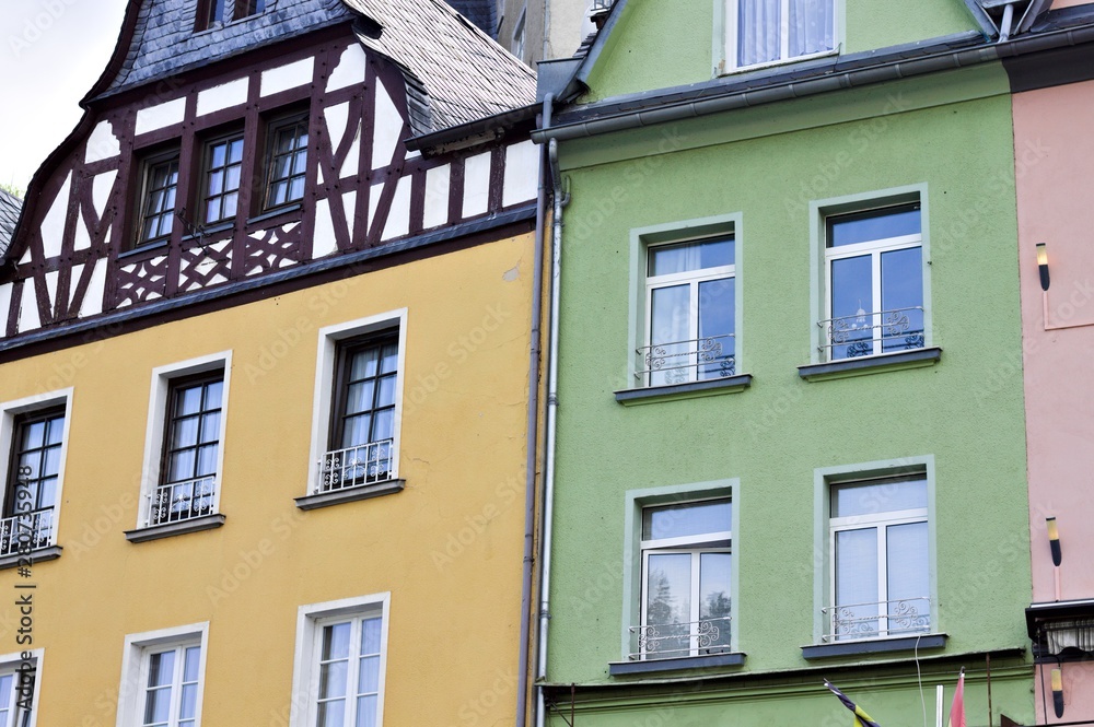Colored facades of nordic houses (Germany, Europe)