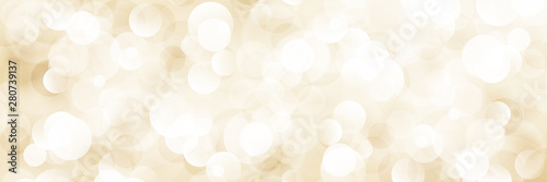 Beige Soft Bright Abstract Bokeh Banner, Soft Glow of the Sun , Defocused Lights, Vector Illustration