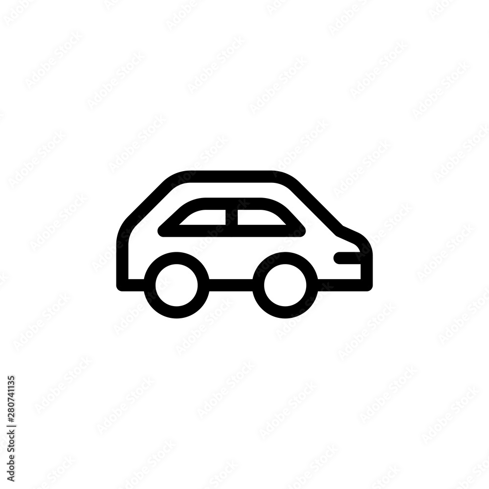 Fototapeta premium flat line car icon symbol sign, logo template, vector, eps 10