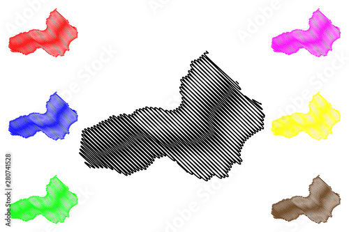 Canvas Print Pursat Province (Kingdom of Cambodia, Kampuchea, Provinces of Cambodia) map vect
