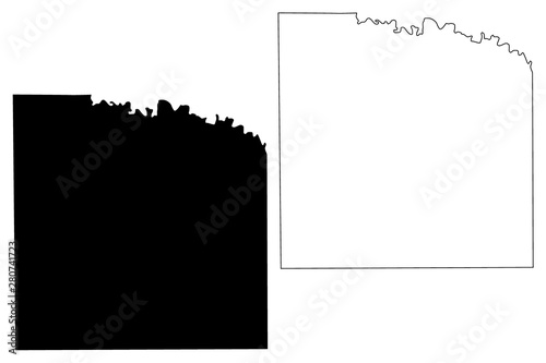 Knox County, Texas (Counties in Texas, United States of America,USA, U.S., US) map vector illustration, scribble sketch Knox map