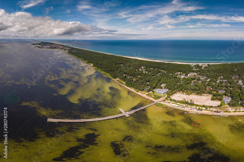 Fototapeta Naklejka Na Ścianę i Meble -  Baltic drone photo jurata summer shot blue sky