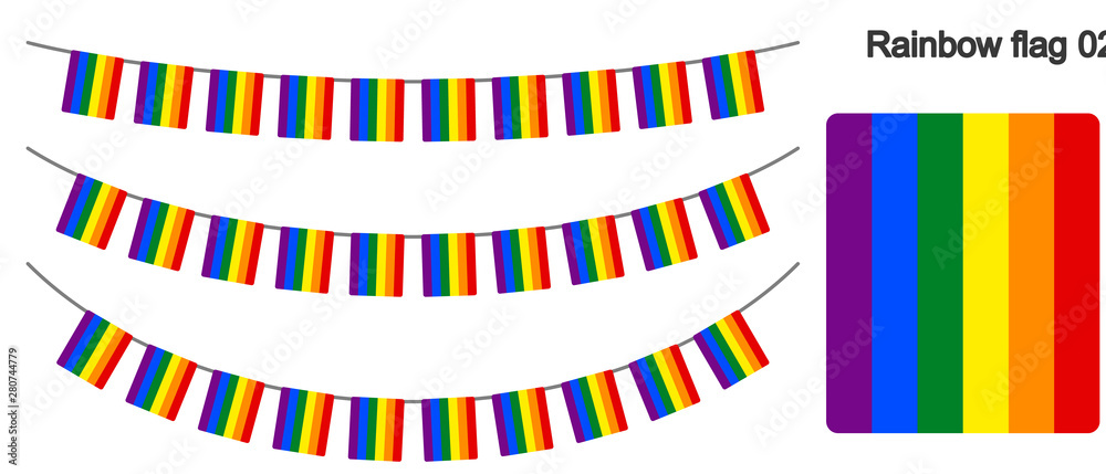 Fototapeta premium レインボーフラッグのガーラーンドのベクターデータ（bunting garland）