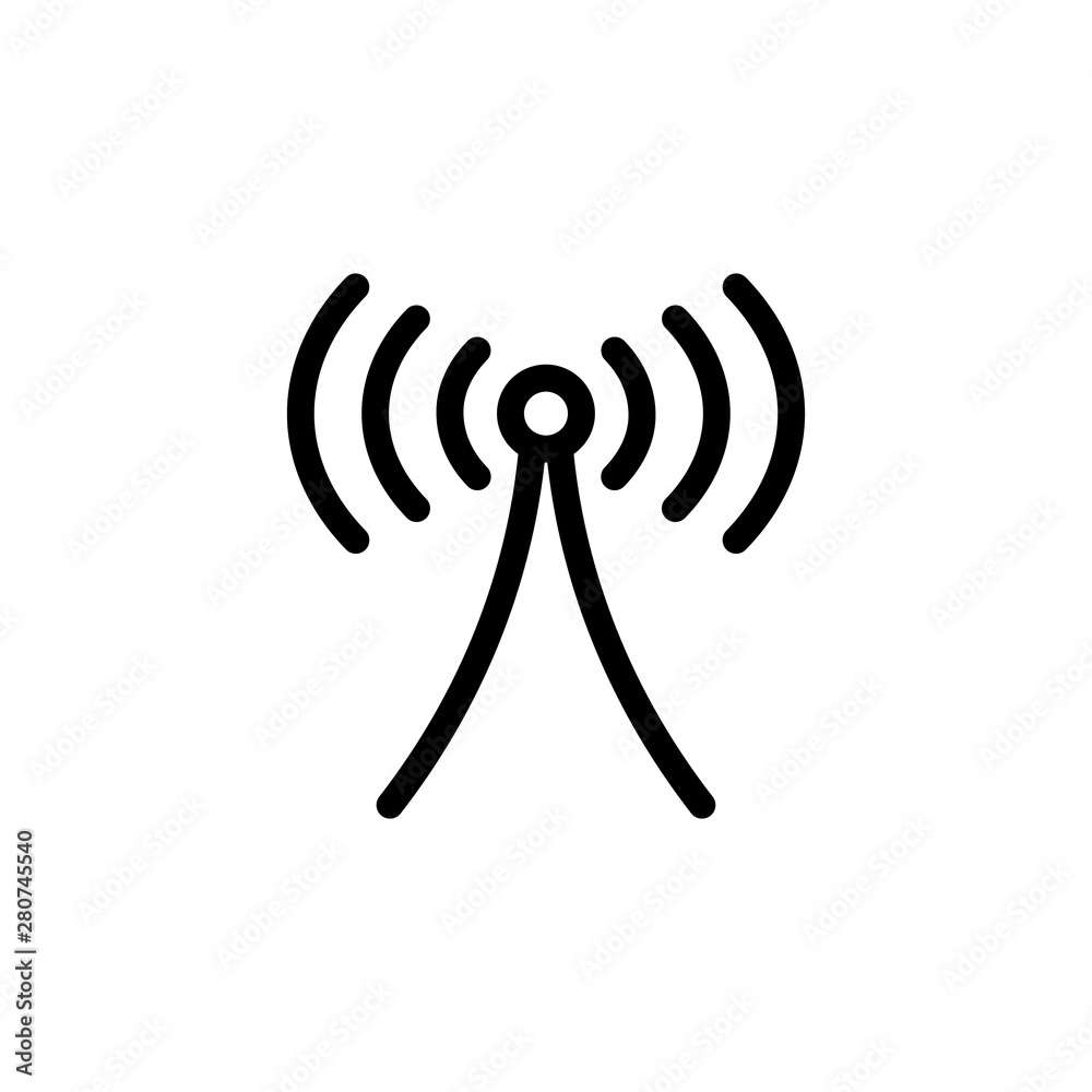 flat line single radio antenna icon symbol sign, logo template, vector, eps 10 flat line single radio antenna icon symbol sign, logo template, vector, eps 10