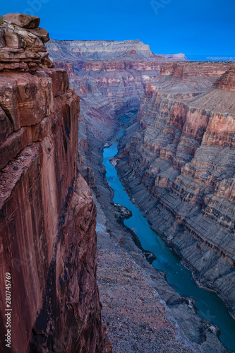 Toroweap Tuweep of Grand Canyon National Park, Arizona USA at twilight, winter
