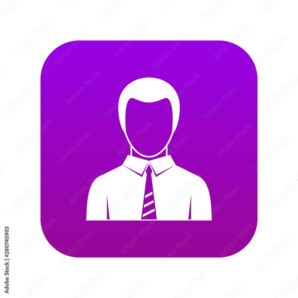 Businessman icon digital purple for any design isolated on white vector illustration Businessman icon digital purple for any design isolated on white vector illustration