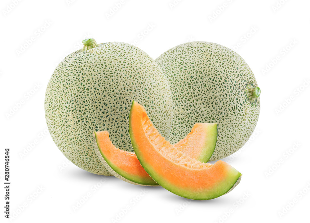 cantaloupe melon isolated on white background