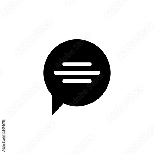 flat bubble chat glyph icon symbol sign  vector  logo template