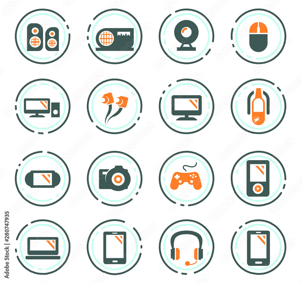Gadget icons set Gadget icons set
