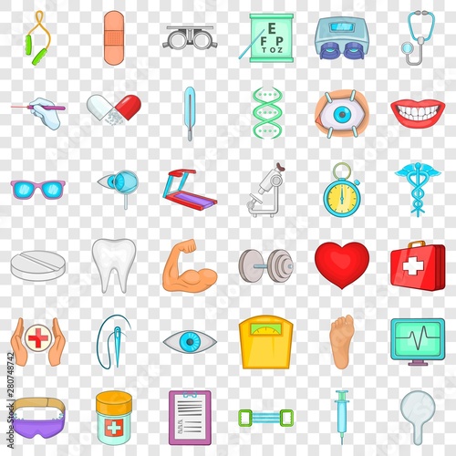 Cure icons set. Cartoon style of 36 cure vector icons for web for any design