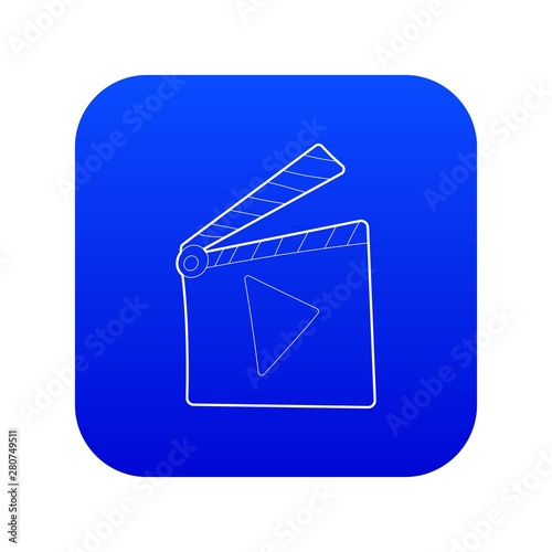 Slapstick icon blue vector isolated on white background