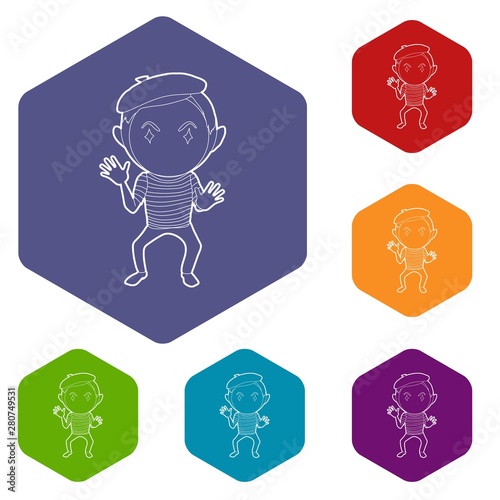 Clown icon. Outline illustration of clown vector icon for web