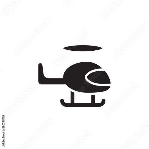 flat glyph helicopter icon symbol sign, logo template, vector, eps 10