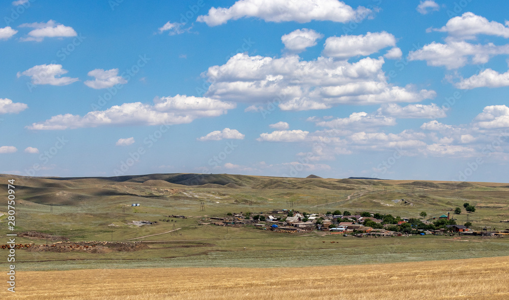 Obraz premium beautiful landscape near the village