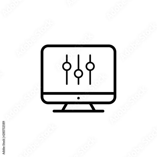 Monitor outline icon illustration isolated vector sign symbol